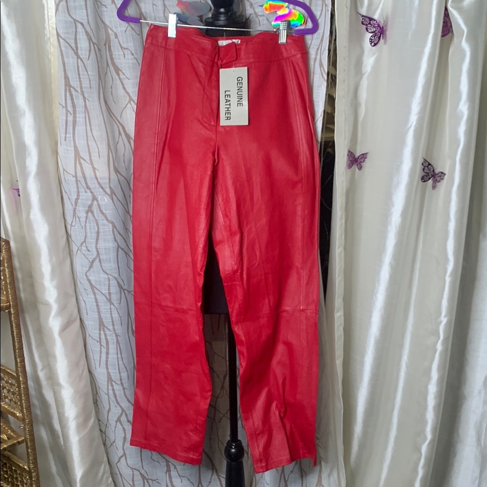Dead Stock Chadwick’s  Red Genuine Leather Pants
